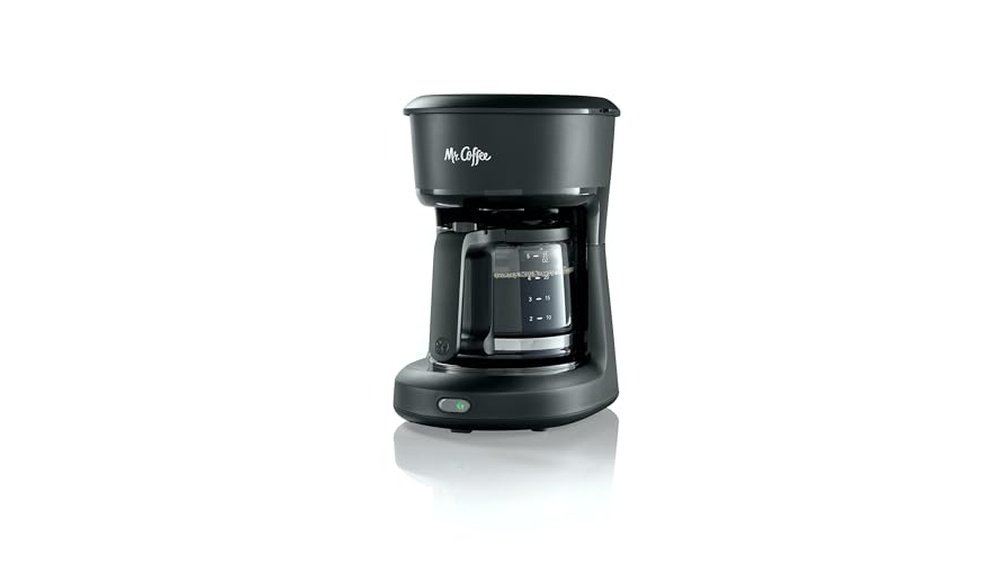 Mr. Coffee® 5-Cup Mini Brew Switch Review: Small, Reliable, Black - tested for student use and academic value
