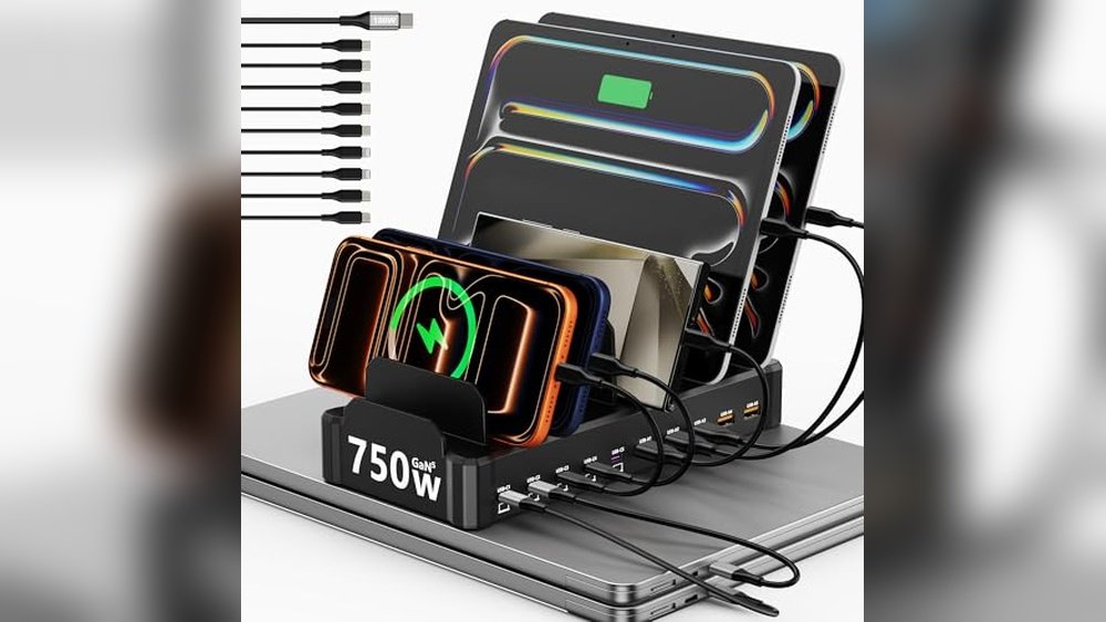 Zobirez 750W 10-port fast USB charging station hub for student desk tech